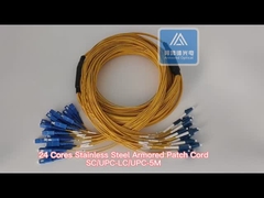 24 nuclei di acciaio inossidabile corazzato patch jumper SC-LC giallo LSZH