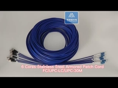 6 nuclei in acciaio inossidabile cordone corazzato FC-LC-30m PVC blu 5.0mm resistente ai roditori