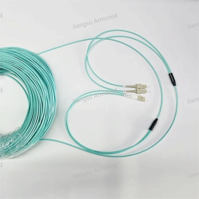 3.3MM Armored Fiber Optic Patch Cable DSC DLC 150M OM3 150 Aque