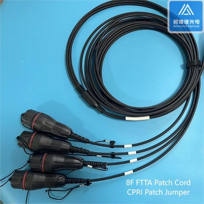 8F SM FTTA Armored Fibre Optic Cable Cord 6.5mm Black LSZH BBU RRU Fullaxs DLC