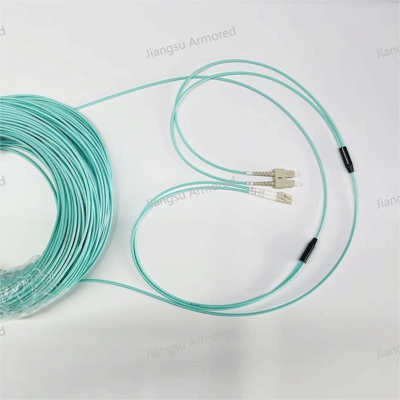 3.3MM Armored Fiber Optic Patch Cable DSC DLC 150M OM3 150 Aque