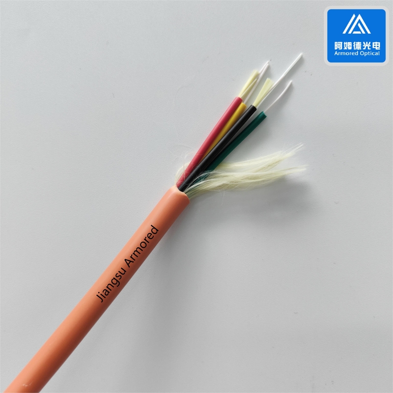 9.0mm Branch 4 Core Fiber Optic Cable Orange LSZH Jacket FTTH Break Out