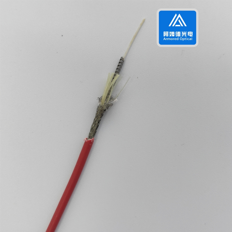Simplex 3.0mm Armored Sensing Fiber Optic Cable LSZH jacket 62.5 125 Railway Metro