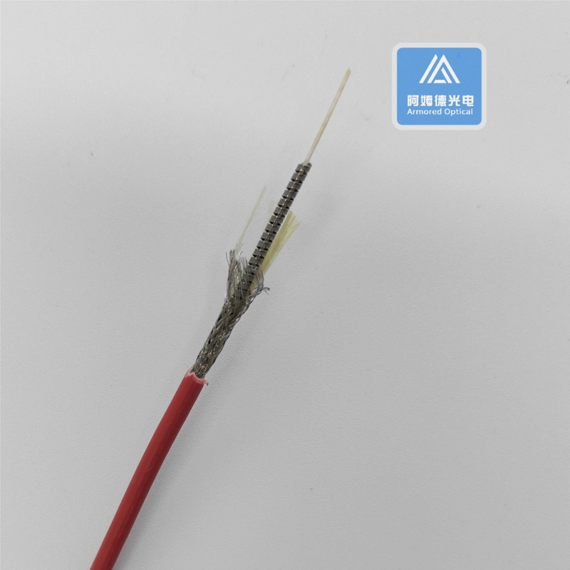 Simplex 3.0mm Armored Sensing Fiber Optic Cable LSZH jacket 62.5 125 Railway Metro