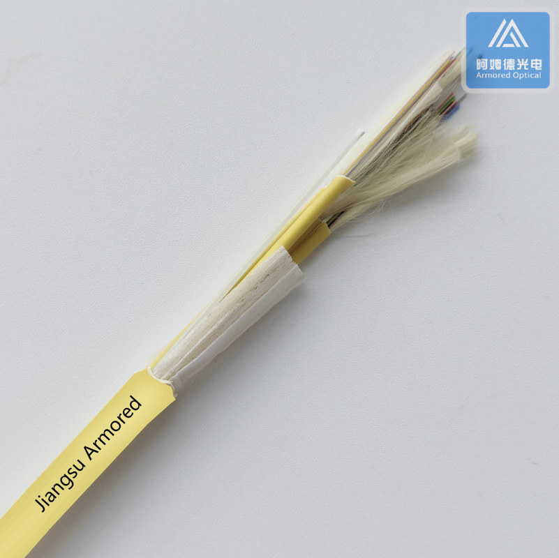 48 Core Single Mode Fiber Optic Cable Yellow LSZH 6.5mm Branch Fiber Cable Data Center