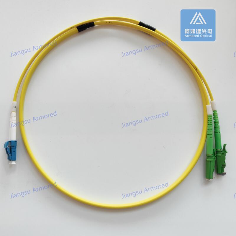 Duplex SM E2000-DLC-1M Fiber Patch Cord Yellow LSZH Patch Cable Assembly